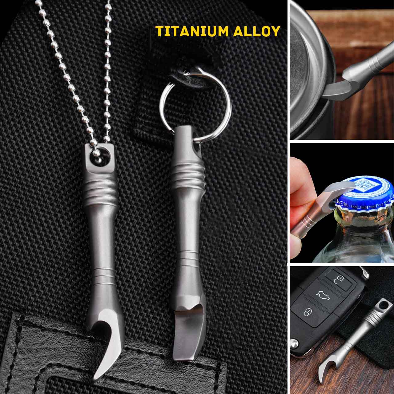 Keychain Multi Tool - TC4 سبائك التيتانيوم المخل سلسلة مفاتيح