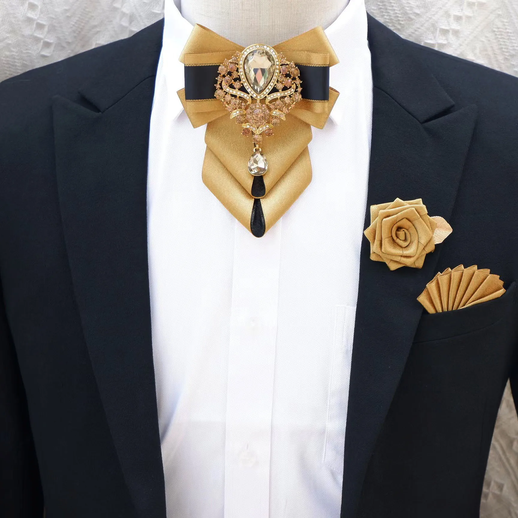 Men'S Accessories High End - الفاخرة حجر الراين ربطة القوس فيونكة