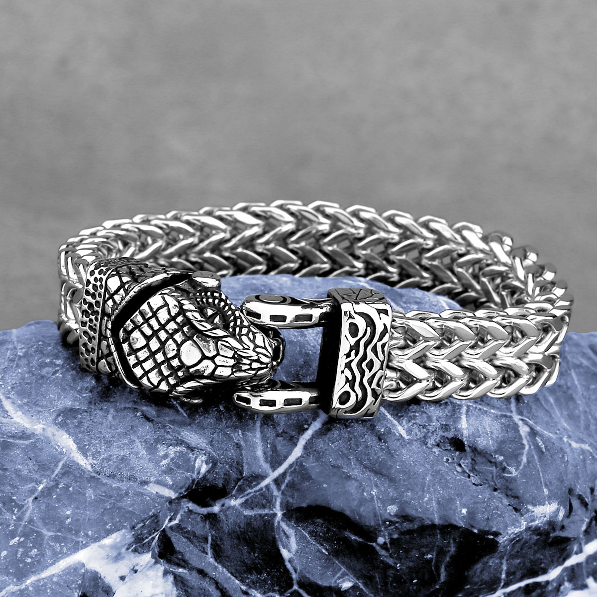 Men Accessories Ring And Bracelet - تصميم جديد فايكنغ الأفعى رئيس الرجال