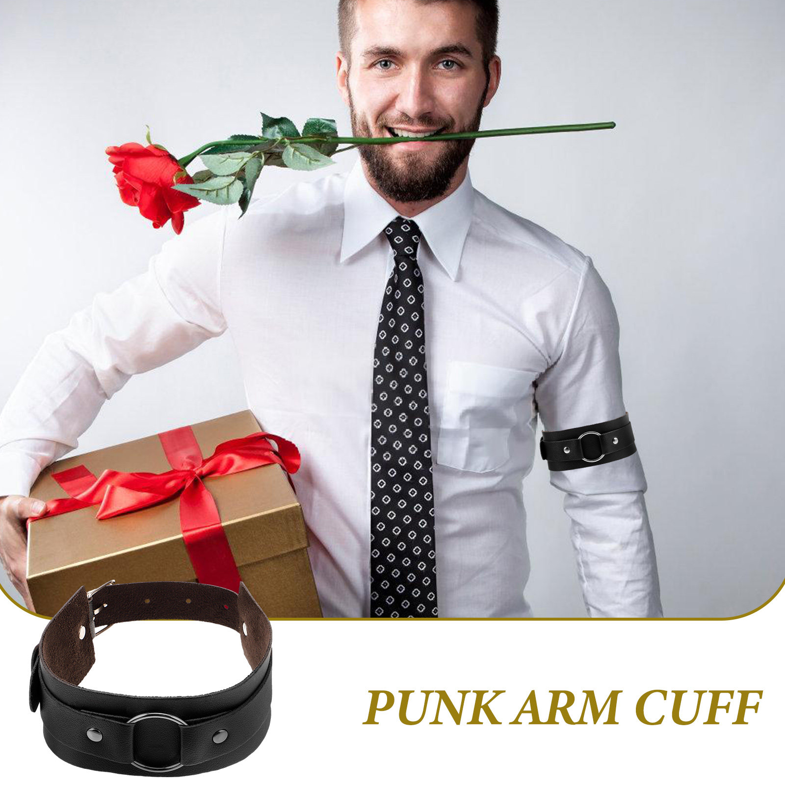 Men Accessories Ring And Bracelet - رباط ذراع قابل للتعديل للرجال، سوار