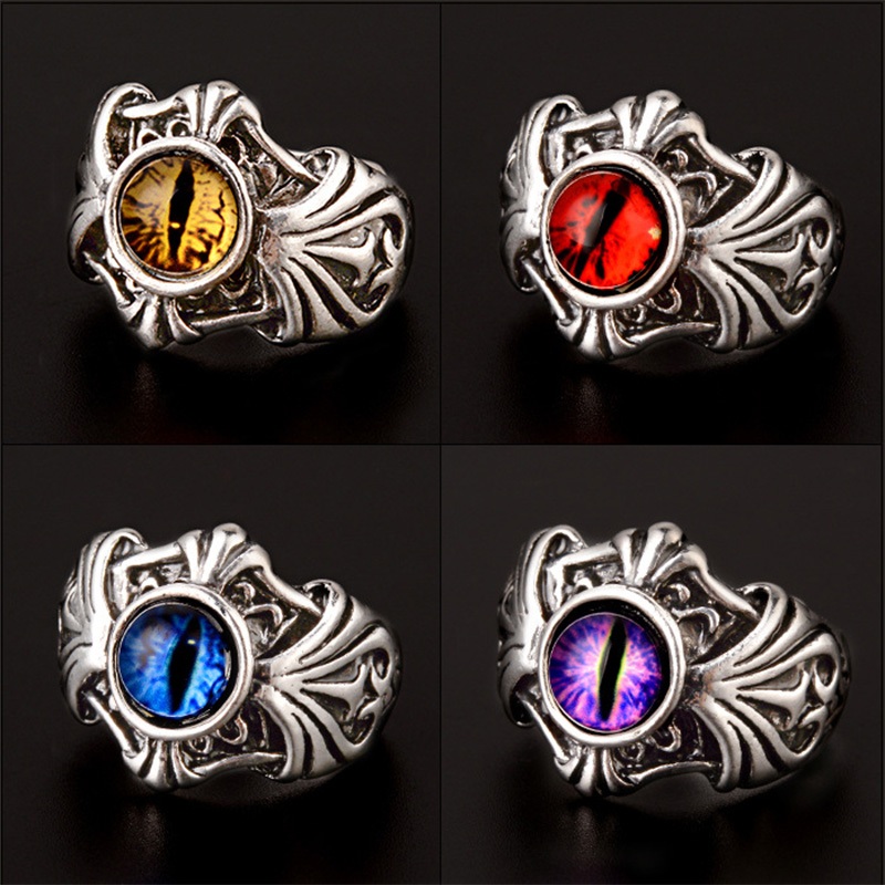 Men Accessories Evil Eye - خاتم عين الشر العتيق للرجال ،