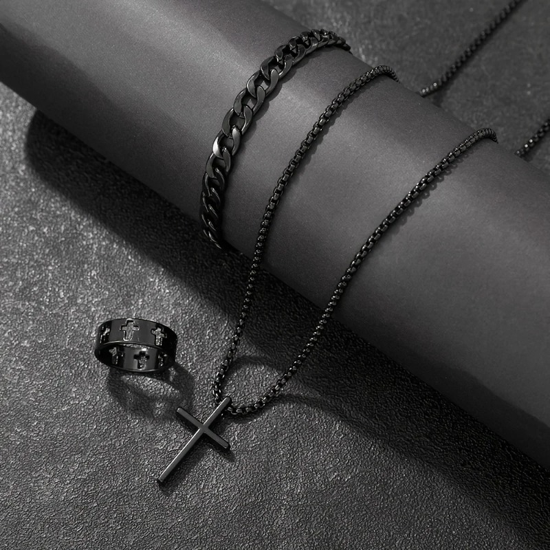 مجموعة إكسسوارات متعددة الأنما - مراجعة Men Accessories Ring And Bracelet وسعره