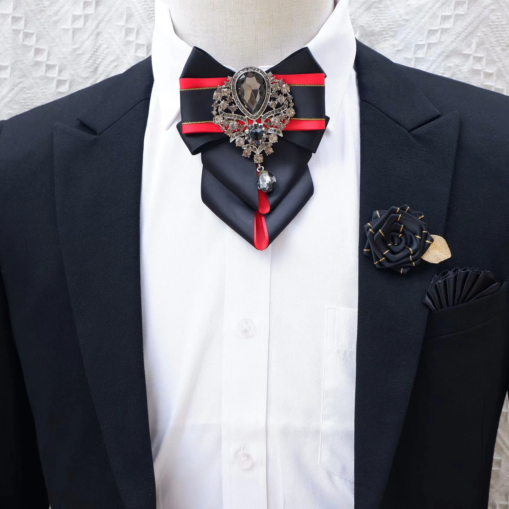 الفاخرة حجر الراين ربطة القوس  - مراجعة Men'S Accessories High End وسعره