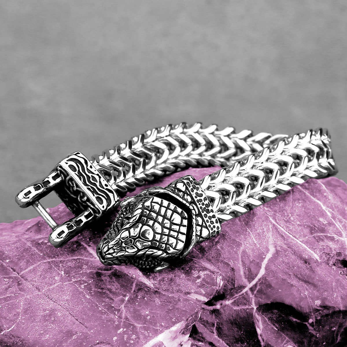 تصميم جديد فايكنغ الأفعى رئيس  - مراجعة Men Accessories Ring And Bracelet وسعره
