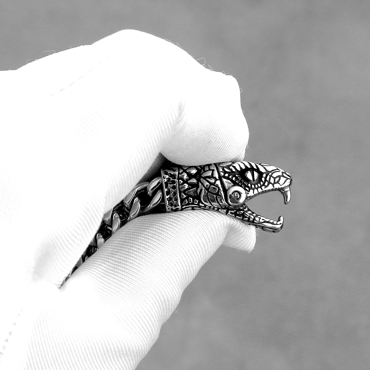 تصميم جديد فايكنغ الأفعى رئيس  - مراجعة Men Accessories Ring And Bracelet وسعره