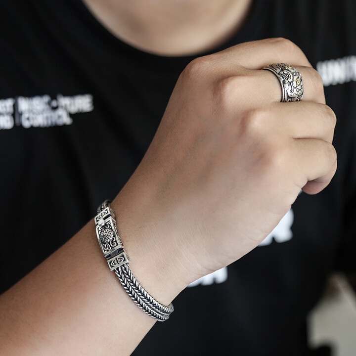 جديد صف مزدوج ذيل الثعلب ستة ت - مراجعة Men Accessories Ring And Bracelet وسعره