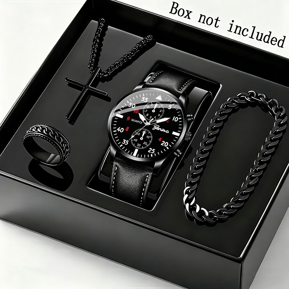 طقم أنيق مكون من 4 قطع للرجال  - مراجعة Men Accessories Ring And Bracelet وسعره