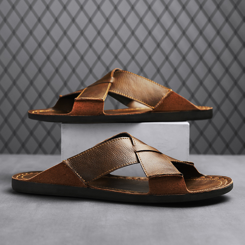 موضة جلد أصلي للرجال النعال ال - مراجعة Men'S Accessories Leather وسعره