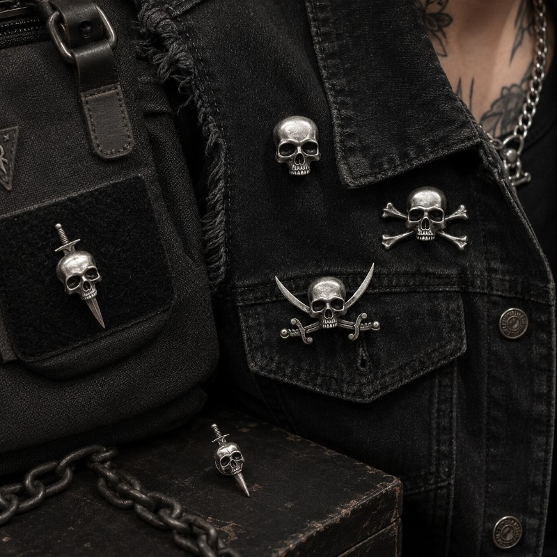 دبوس زينة على شكل جمجمة، تصميم - مراجعة Men'S Accessories High End وسعره