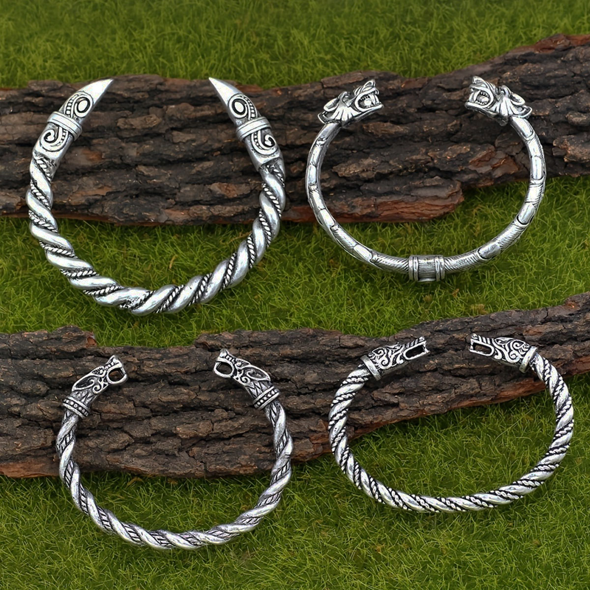 4-قطعة الشمال فايكنغ الرجعية ا - مراجعة Men Accessories Ring And Bracelet وسعره