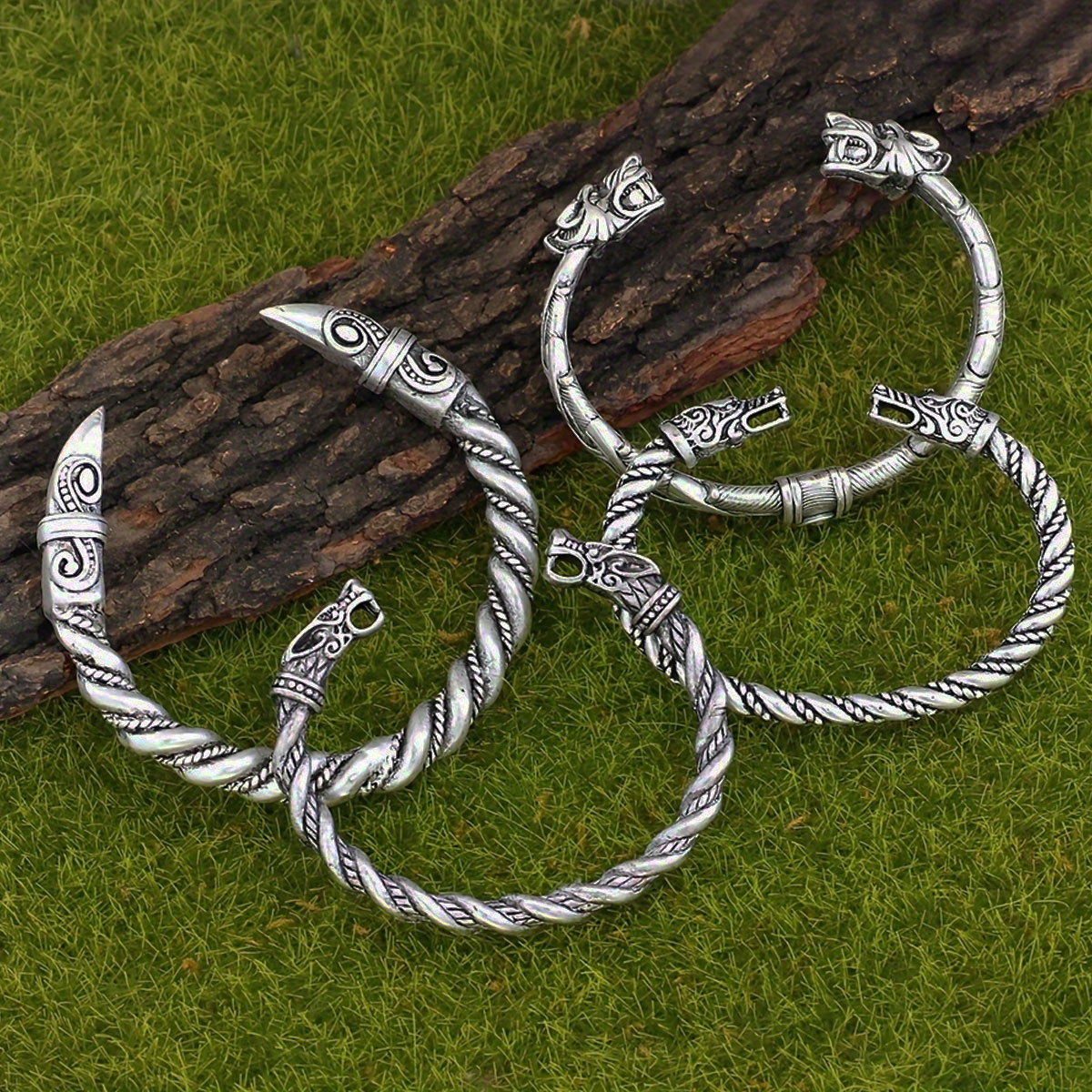 4-قطعة الشمال فايكنغ الرجعية ا - مراجعة Men Accessories Ring And Bracelet وسعره