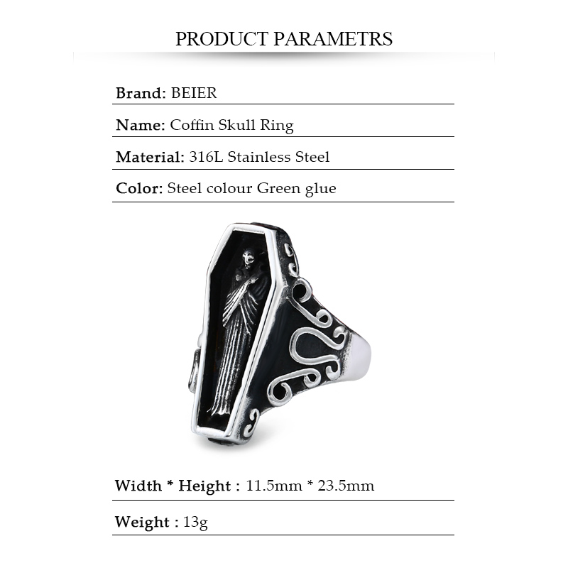 BEIER Undertaker الجمجمة القوط - مراجعة Men'S Vampire Accessories وسعره