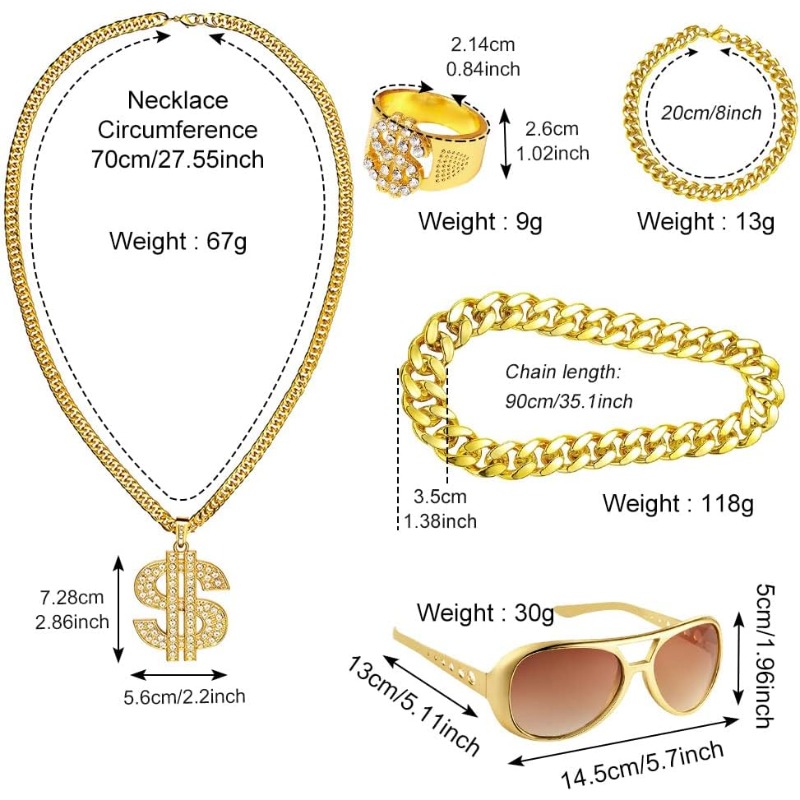 طقم أزياء هيب هوب مكون من 5 قط - مراجعة Men Accessories Ring And Bracelet وسعره