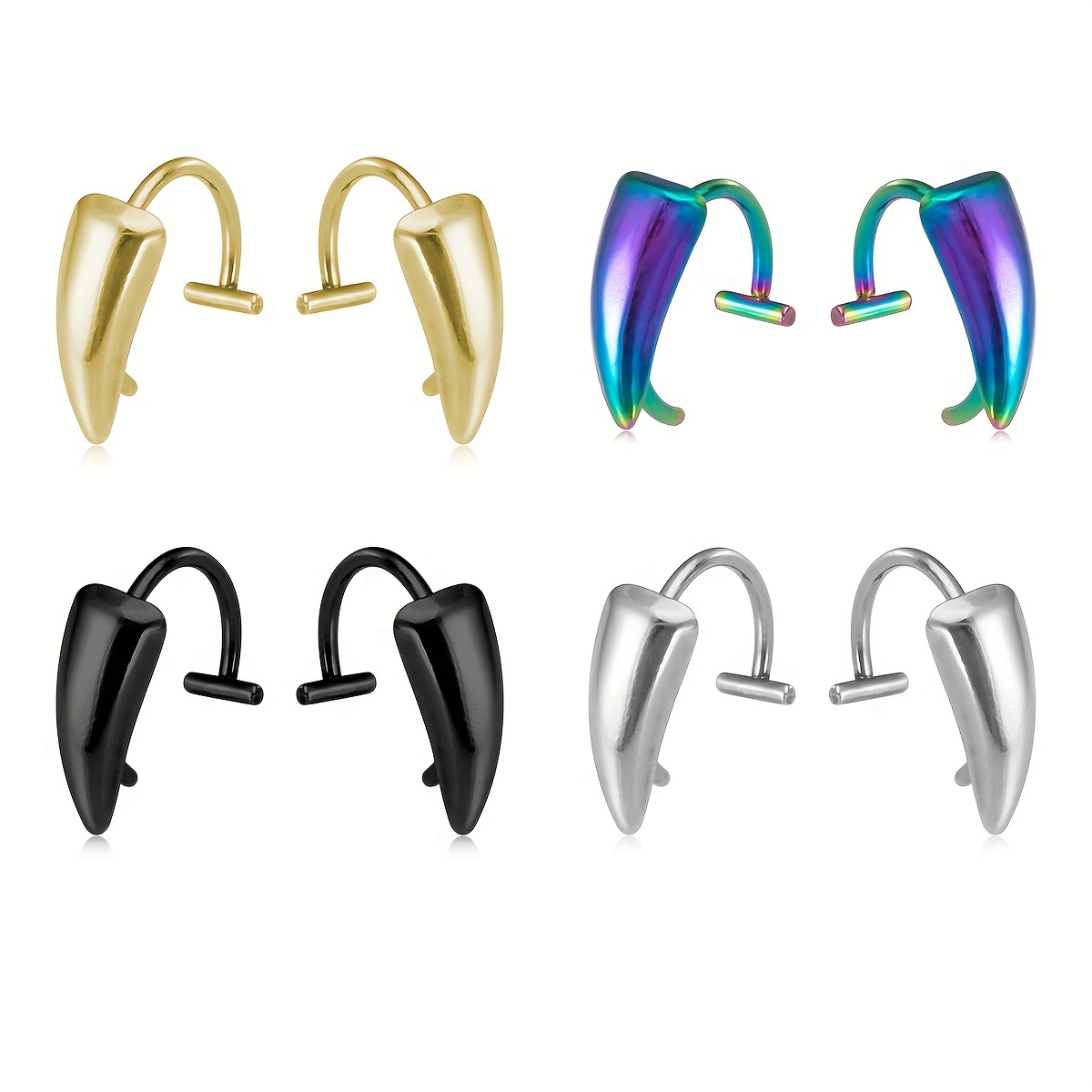 1pair الفولاذ المقاوم للصدأ مص - مراجعة Men'S Vampire Accessories وسعره