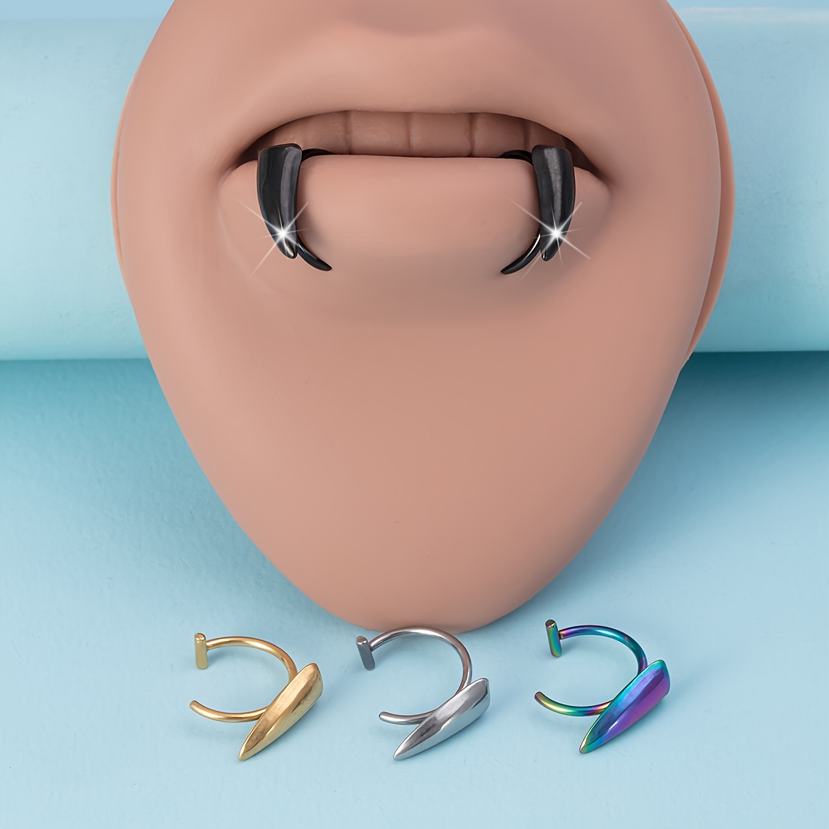 1pair الفولاذ المقاوم للصدأ مص - مراجعة Men'S Vampire Accessories وسعره